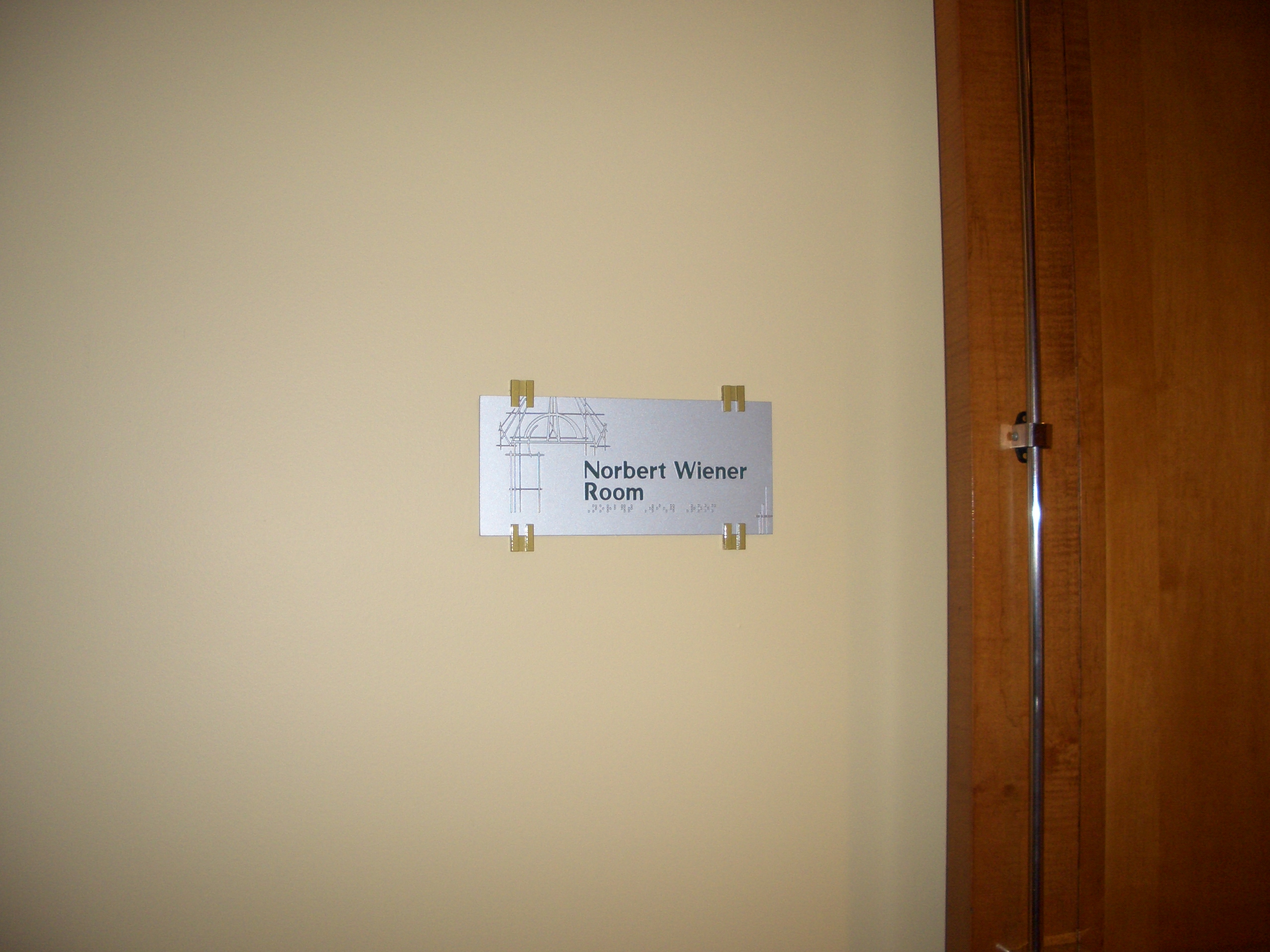 `Norbert Wiener' Room (Entrance Door) in MIT Hotel, Cambridge, USA